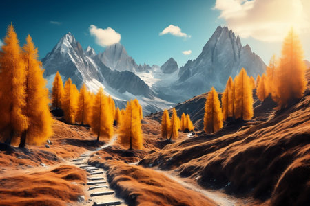 Autumn Landscape in the Alps High Mountainsの素材