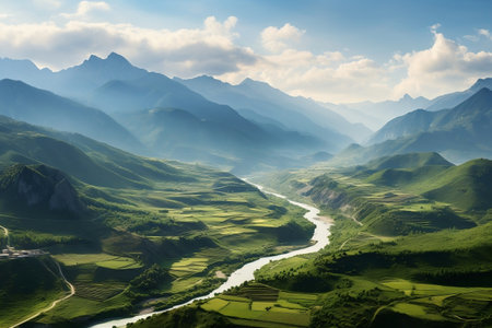 Albania Landscape: Beautiful Mountains. Generative AIの素材
