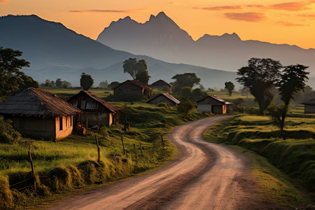 Burundi Landscape Sunset Mountainsの素材