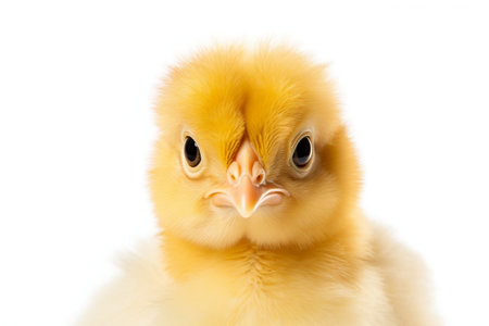 Isolated Baby Chicken Face White Backgroundの素材