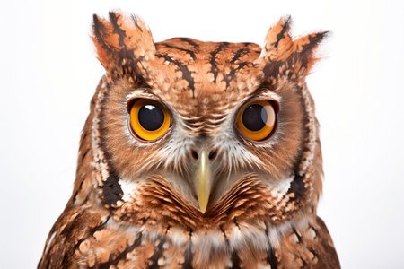 Isolated Eastern Screech Owl White Backgroundの素材