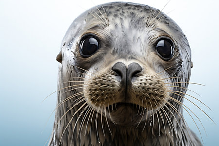 Seal Face Shot white Backgroundの素材