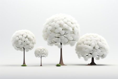 Tropical shrubs with cut-out flowery shapesの素材