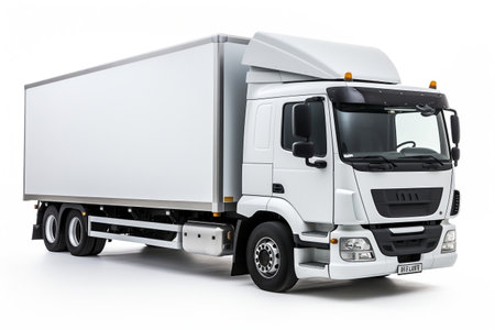 A truck isolated on a white backgroundの素材