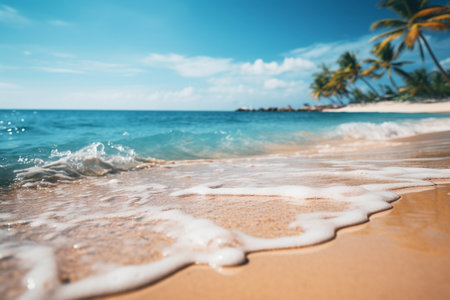 Summertime: Blurred Tropical Beach Backgroundの素材