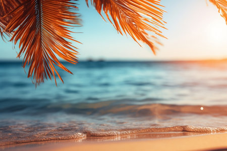 Summertime: Blurred Tropical Beach Backgroundの素材