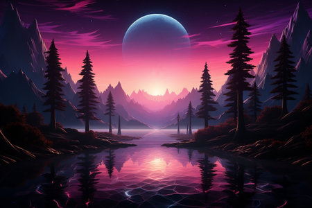 Retrowave background" can be rewritten as "Aesthetic Retrowave backdropの素材