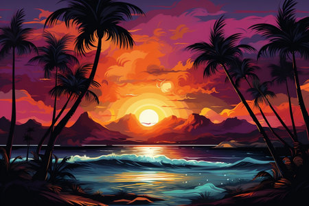Summer tropical backgroundの素材