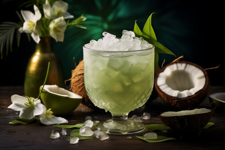 Refreshing tropical coconut juice cocktailの素材