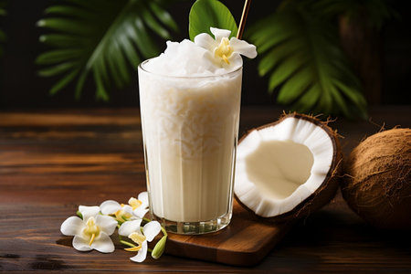 Refreshing tropical coconut juice cocktailの素材