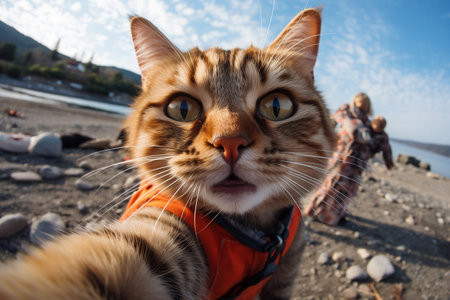 Humorous Feline Self Portraitの素材