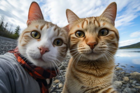 Humorous Feline Self Portraitの素材