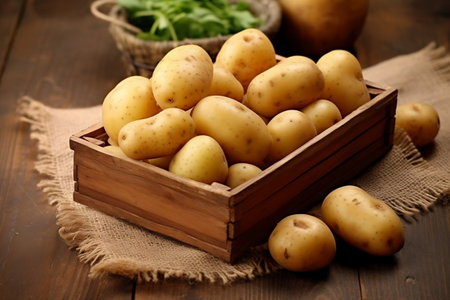 Organic, freshly harvested potatoes. Generative AIの素材