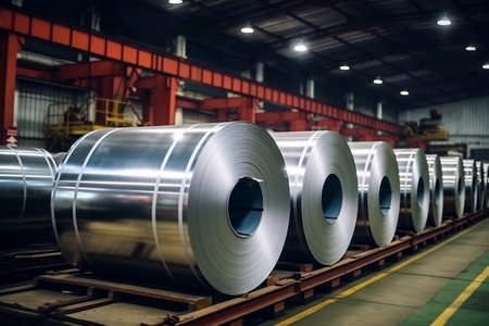 Zinc-Aluminum Metal Sheet Rolls. Generative AIの素材