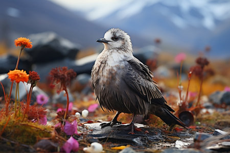 Arctic Skua Bird The Parasitic Jaeger. Generative AIの素材