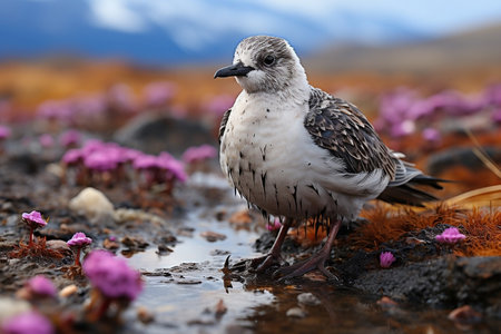Arctic Skua Bird The Parasitic Jaeger. Generative AI. Generative AIの素材