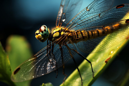 Magnificent Dragonfly Macro Shot. Generative AIの素材