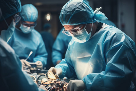 Precise Surgical Procedure by Proficient Medical Team. Generative AIの素材