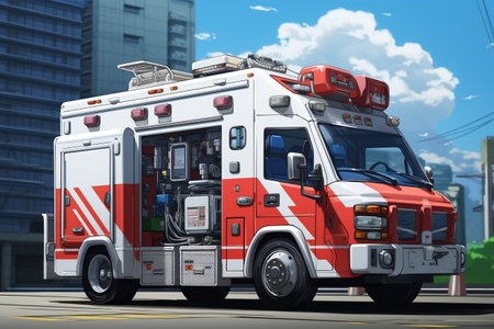 Rescue Vehicle Graphic. Generative AIの素材