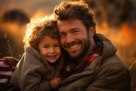 Independence Excitement Child Proudly Carrying American Flag on July 4thの素材