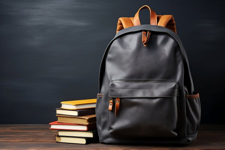 Premium School Backpack with Essential Supplies. Generative AIの素材