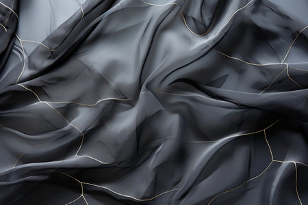 Elegant Textured Mesh A Fusion of Black and Silver Silkの素材
