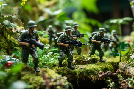 Action Packed Toy Soldiers Amidst Jungle Expeditionの素材