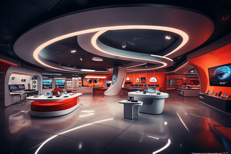 Cutting Edge Interior Design in a Modern Consumer Electronics Retail Spaceの素材