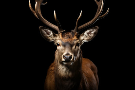 Black Deer with dark background Png with Realistic Aestheticsの素材