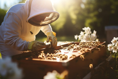 Nurturing Bees in the Heart of the Apiaryの素材