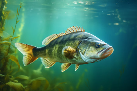 Fishing Trophy and Prized Perch Celebrate Successの素材