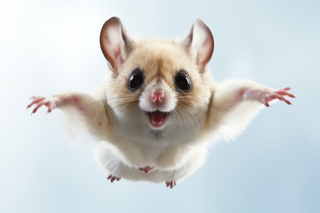 Baby Squirrel Flying in the Sky. Generative Aiの素材