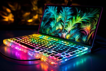 Neon Elegance Colorful Keyboard Illumination.の素材