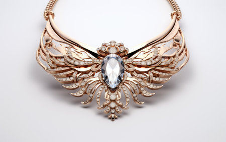 Fashionable Bib Style Choker Isolated on a White Backgroundの素材