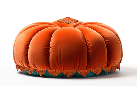 Footstool Pouf Isolated on a White Backgroundの素材