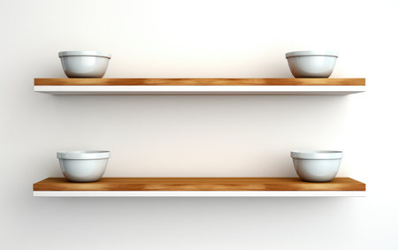 Floating Shelves Isolated on a White Backgroundの素材