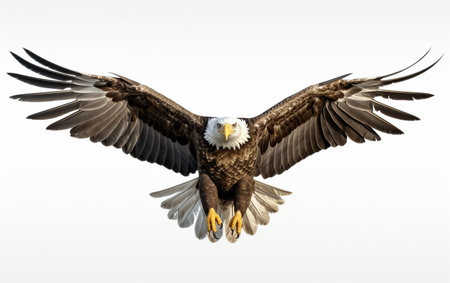 Image of Bald Eagle Isolated on White Background.の素材