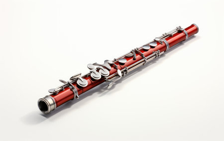 Beautiful Brown Bassoon Isolated on White Background.の素材