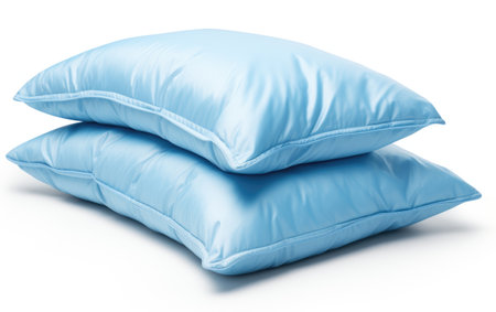 Two Blue Contour Pillow Isolated on White Background.の素材