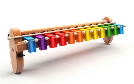 Beautiful Colorful Xylophone Isolated on White Background.の素材