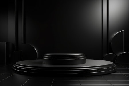 Black Background Product Podium..の素材