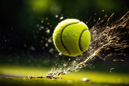 Capturing Tennis Ball Contact.の素材