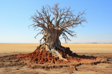 Half-Alive, Half-Dead Tree in Nature.の素材