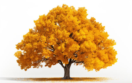 Fall Foliage Tree Isolated on a white Backgroundの素材