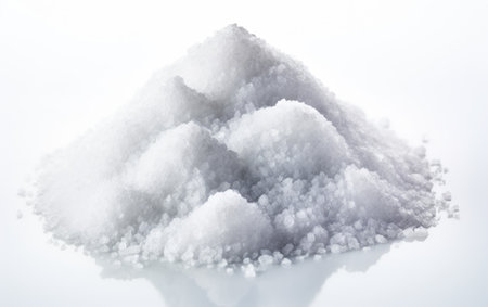 Salt Essential Seasoning Used to Enhance the Flavor of Dishes Isolated on a White Backgroundの素材