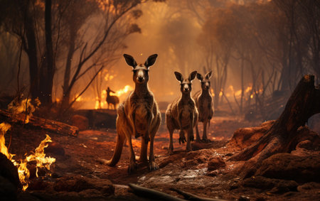 Gigapixel-Scale Photo of Australian Wildlife in Flames..の素材