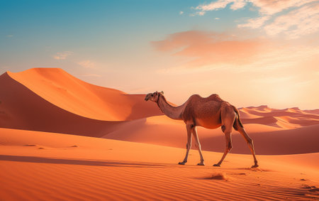 Camel in Liwa Desert Stock Photography..の素材