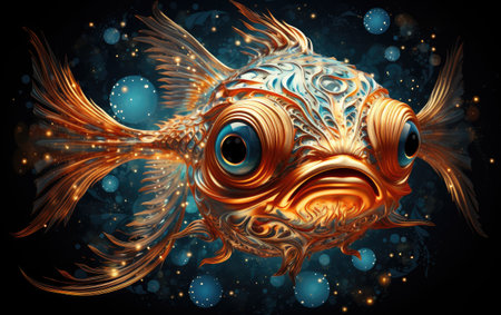 Celestial Eye Goldfish - Stock Photo of an Exquisite Fish..の素材