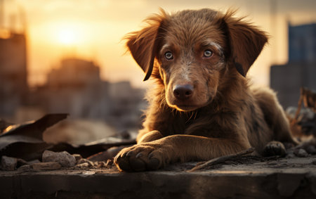 Stock Photography Featuring Dog's Watchful Eyes..の素材