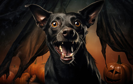 Vampire Dog Costume for Halloween.の素材